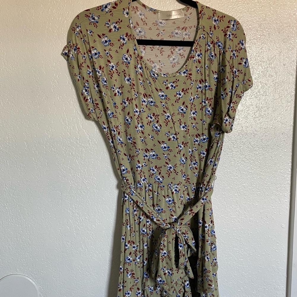 green floral dress